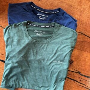 EDDIE BAUER - 2 men's FREEdry (Quickdry) active wear shirt sleeve shirts